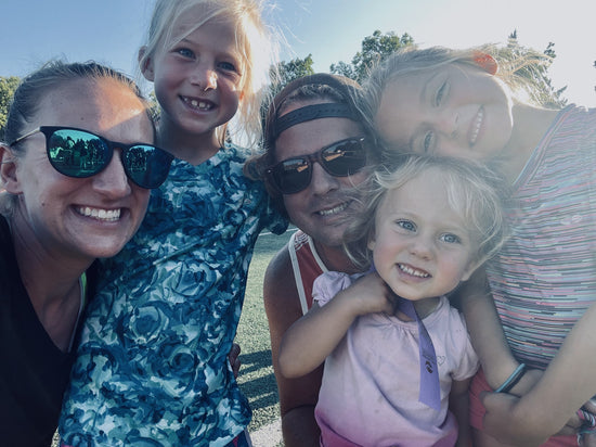 Green Bridge Coffee owners and family smiling