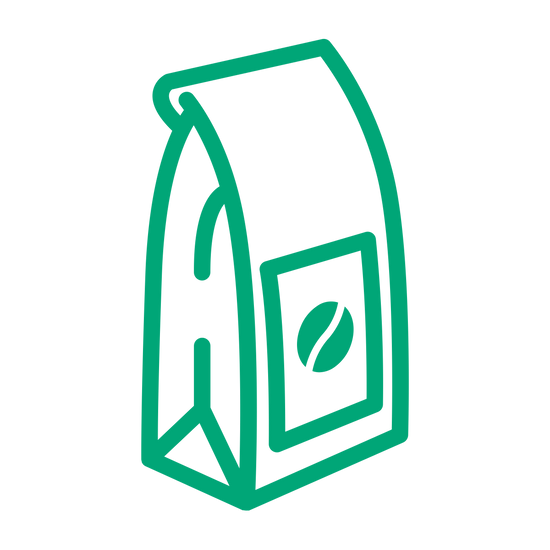 green coffee bag icon
